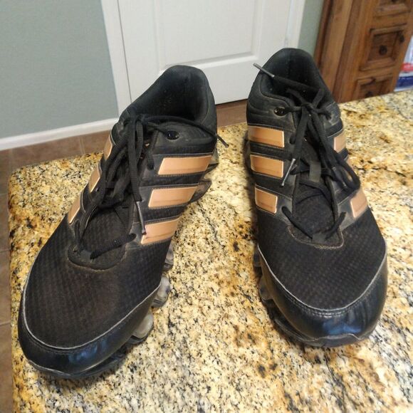 RARE COLORWAY AND MODEL ADIDAS BOUNCE BLACK/GOLD SHOES MEN\'S SIZE US 13 main image 7